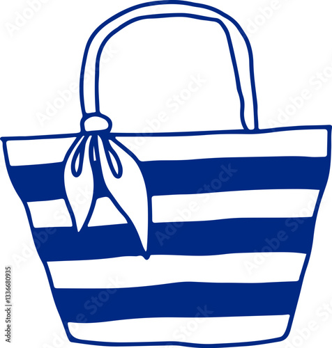 Blue Retro Beach Bag
