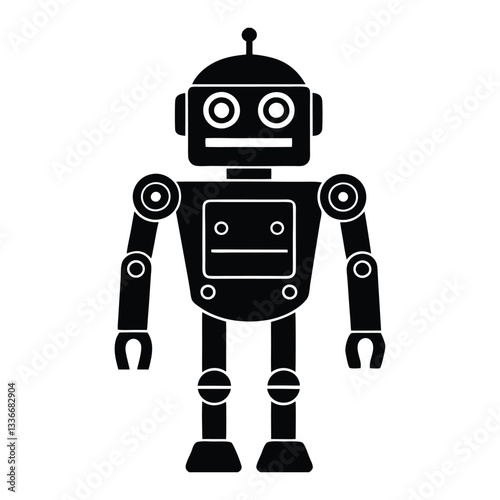 Retro cartoon robots, a fun isolated set of vintage metal toys photo