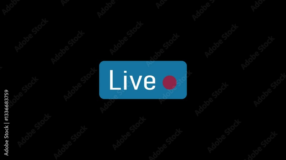 4k simple live streaming icon animation background, 