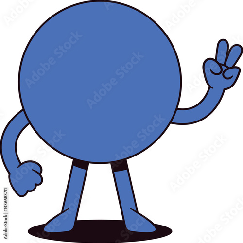 Blue circle geometric figure character