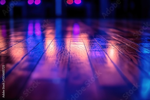Wallpaper Mural Colorful, vibrant wooden dance floor at night Torontodigital.ca