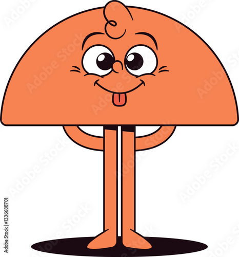 Semicircle geometric figure with emotion