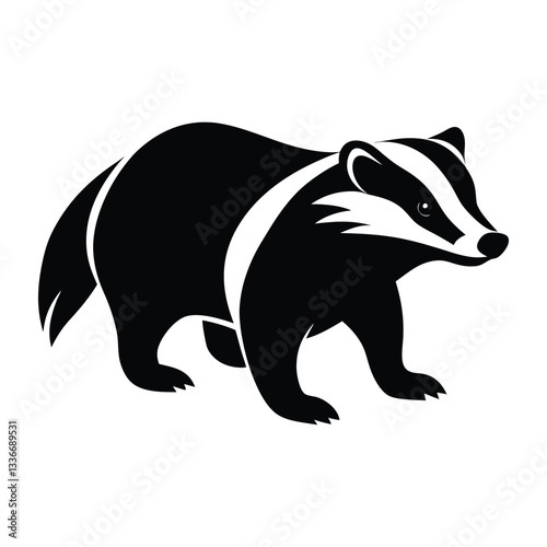 Vector illustrations of a bear and panda with a raccoon, ferret, and red panda, all depicted as cute, wild animals in a sitting or standing pose, isolated on a white background