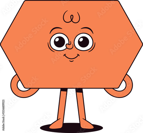 Hexagon geometric figure funny character