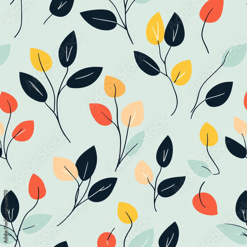 Wallpaper Mural Colorful autumn leaves seamless pattern Torontodigital.ca