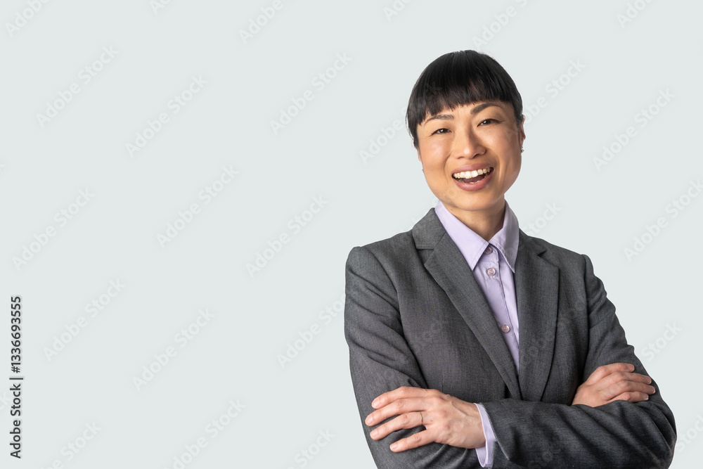 Headshot of cute asian woman professional possibly accountant architect businesswoman lawyer attorney