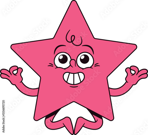 Smiling calm star geometric figure