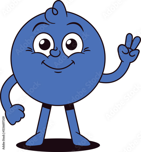 Cute funny circle smiling character