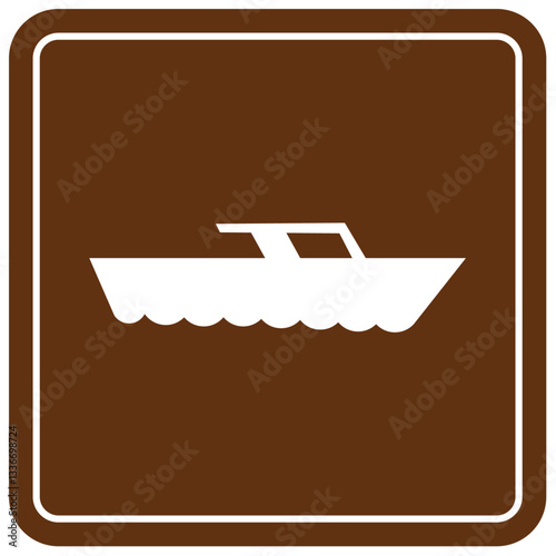 Campground sign for water recreation motor boating