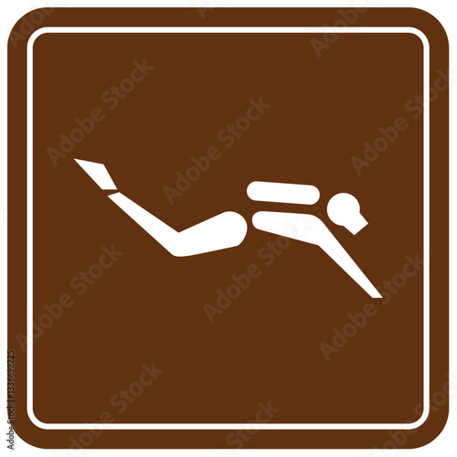 Campground sign for water recreation scuba diving