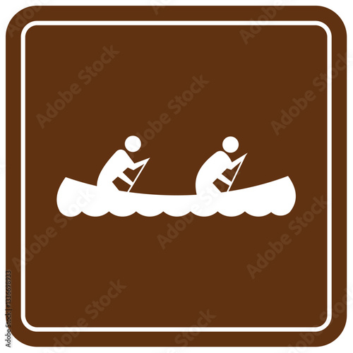 Campground sign for water recreation canoeing