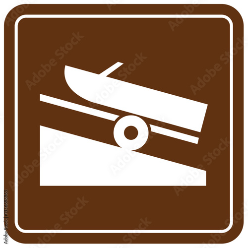 Campground sign for water recreation ramp