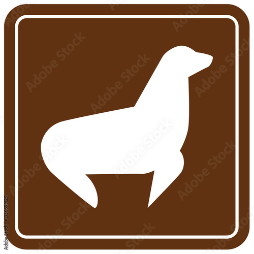 Campground sign for water recreation seal viewing
