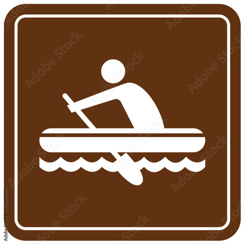 Campground sign for water recreation rafting