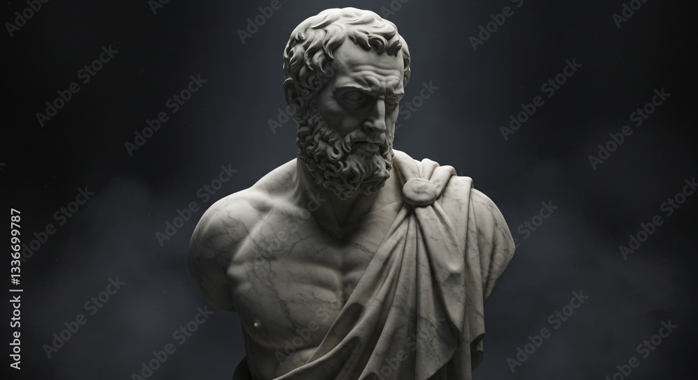 Obraz premium Timeless Wisdom – A Philosopher’s Marble Bust
