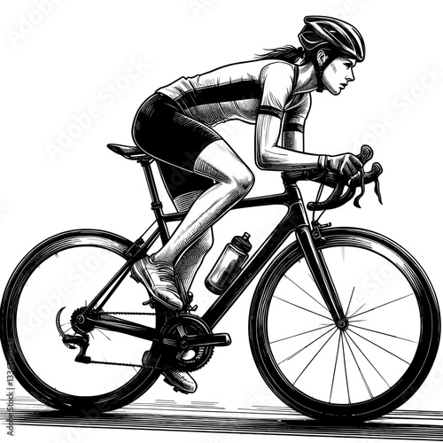 Cyclist riding black bike