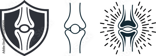Set of knee joint, vector illustration.