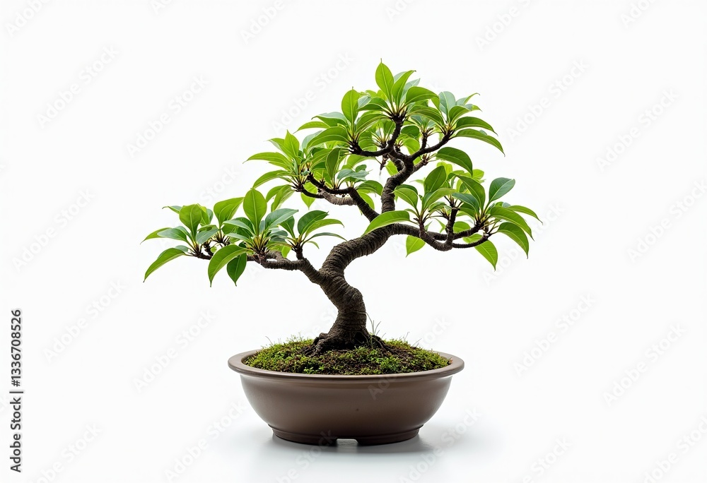 Minimalist Bonsai Elegance: A Single Bonsai Tree in a Ceramic Pot, Viewed from the Side, Isolated on a White Canvas, Ready for Integration into Graphic Designs and Artistic Compositions.
Minimalist Bonsai Elegance: A Single Bonsai Tree in a Ceramic Pot, Viewed from the Side, Isolated on a White Canvas, Ready for Integration into Graphic Designs and Artistic Compositions.