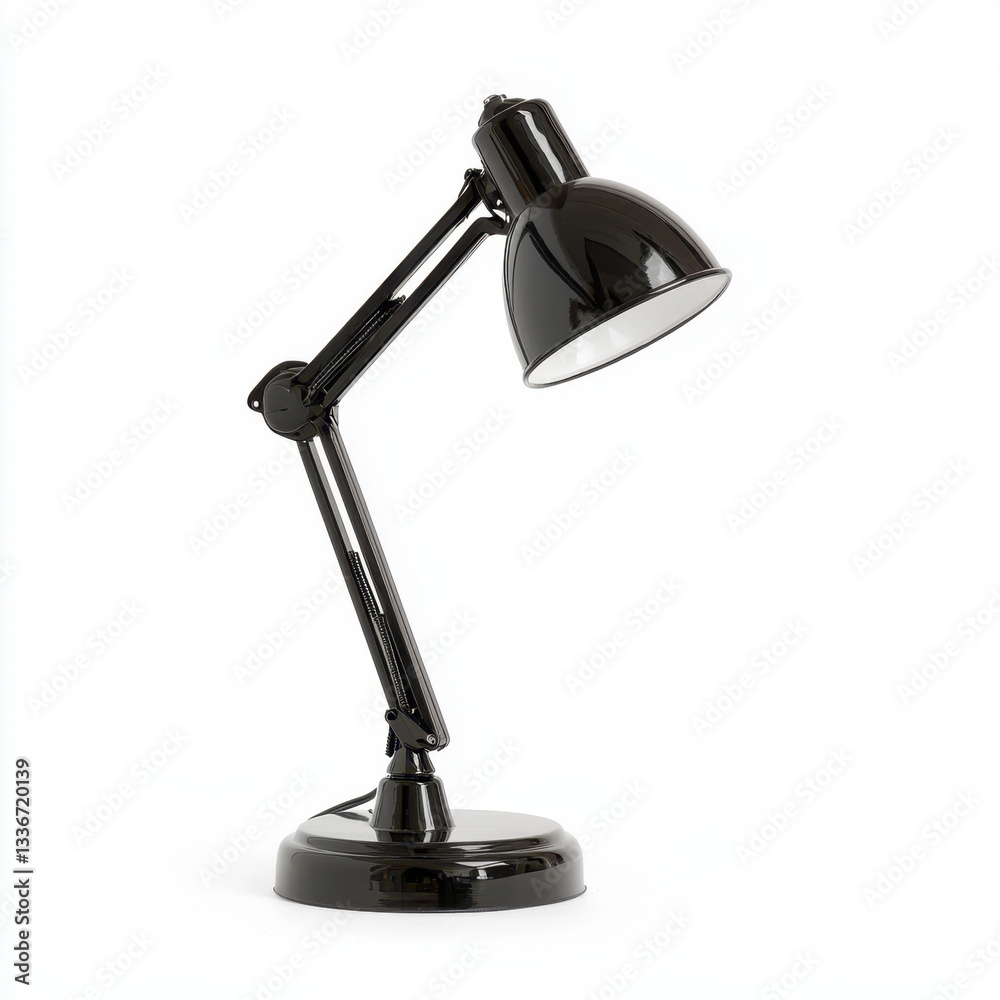 Modern desk lamp captured in realistic photography with a minimalist design against a clean background offering ample space for text and graphic elements Modern desk lamp captured in realistic photography with a minimalist design against a clean background offering ample space for text and graphic elements