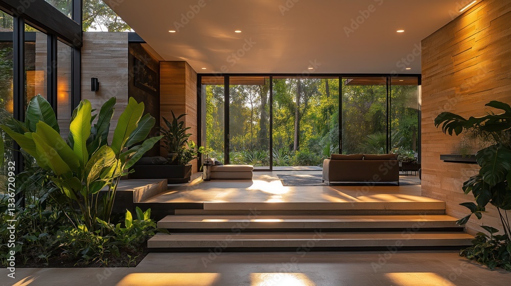 Fototapeta premium high-tech automated home entrance with facial recognition and advanced security monitoring