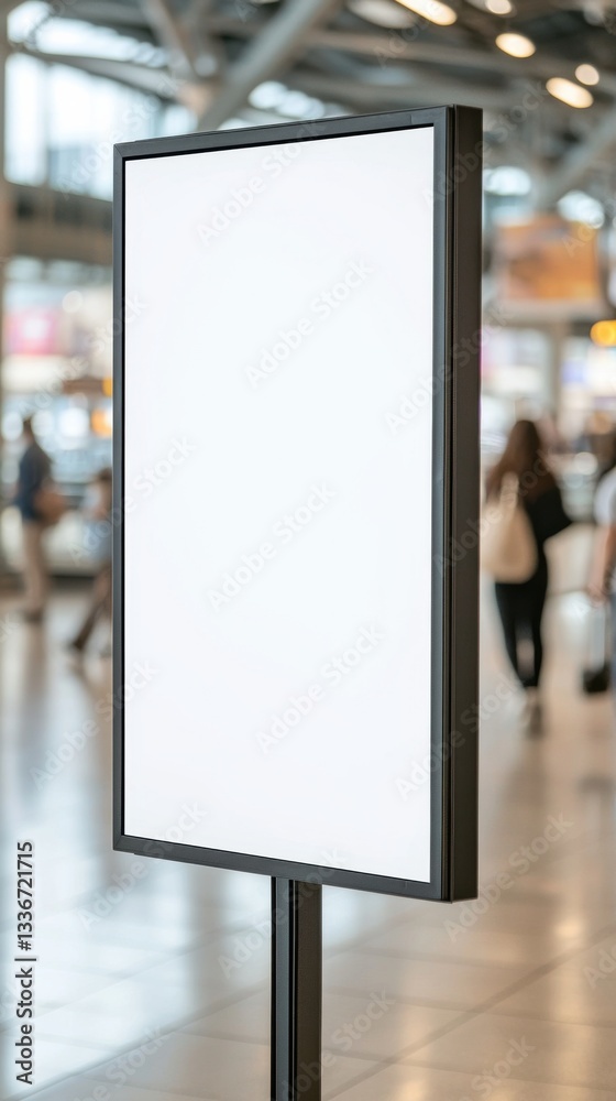 Blank digital advertisement billboard in a public space with blurred people in the background. Mockup for marketing and branding Blank digital advertisement billboard in a public space with blurred people in the background. Mockup for marketing and branding