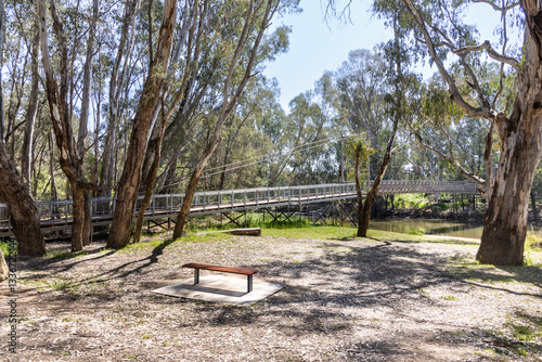 The suspension bridges in Bullawah Cultural Trail, Wangaratta Australia represent the coming together between indigenous and non-indigenous people.