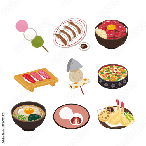 Stickers about Japanese food