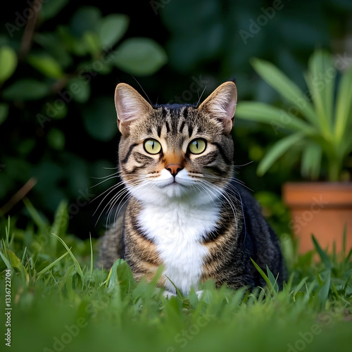 Wallpaper Mural Curious Cat in Garden Torontodigital.ca