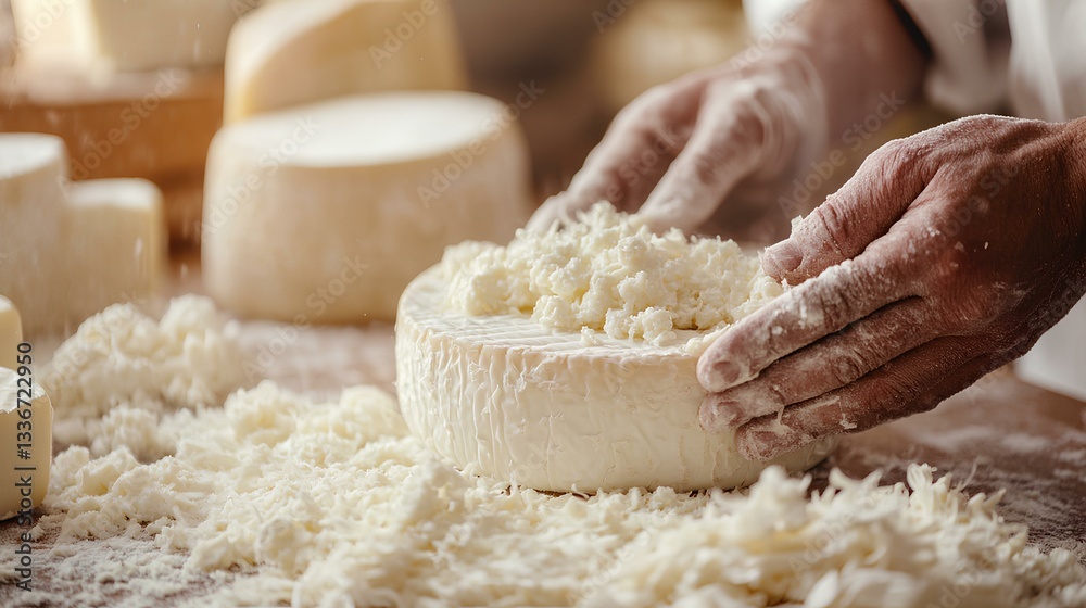 Hands Crafting Artisanal Cheese Hands Crafting Artisanal Cheese