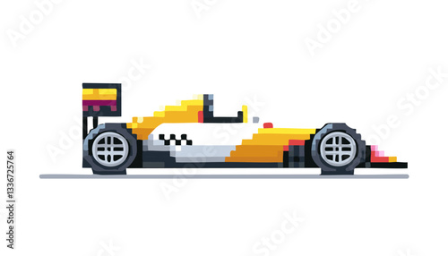 Wallpaper Mural 8-Bit Racing Car Vector: Colorful Pixel Art, Retro Car Illustration for Gaming, Web, and Print Torontodigital.ca