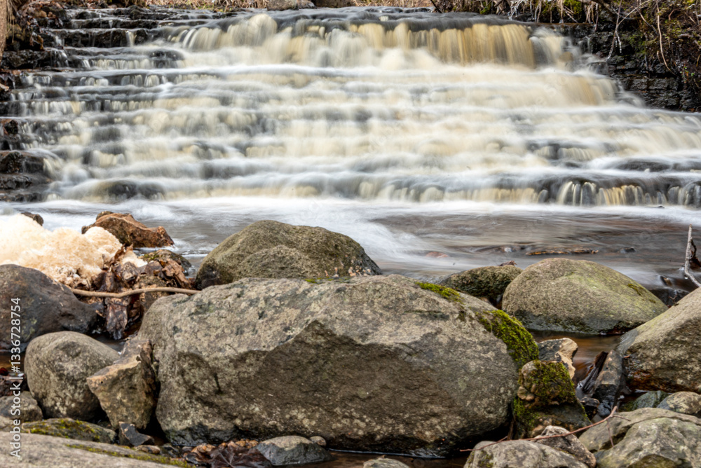 Vegupite Waterfall is a 1.7 m high waterfall (a cascade of several small waterfalls)