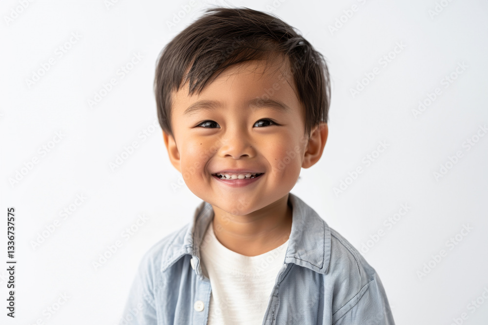 Young Asian boys in relaxed, casual clothing stand against a plain white background, showcasing their joyful innocence and individual styles. Young Asian boys in relaxed, casual clothing stand against a plain white background, showcasing their joyful innocence and individual styles.