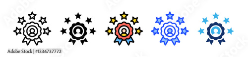 Reputation Icon Set With Multiple Style Collection