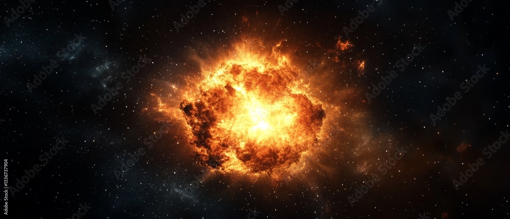 Obraz premium A bright orange star in the sky