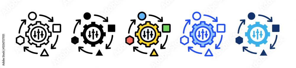 Adjustability Icon Set With Multiple Style Collection Adjustability Icon Set With Multiple Style Collection