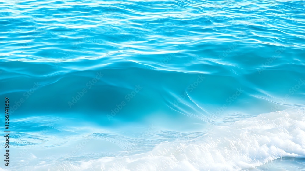 Fototapeta premium Softfocus blue ocean waves with natural light reflections, peaceful and refreshing
