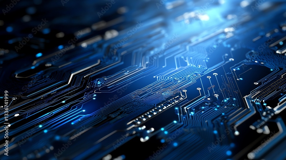 Abstract technologyinspired corporate backdrop with glowing blue circuits, innovation theme Abstract technologyinspired corporate backdrop with glowing blue circuits, innovation theme