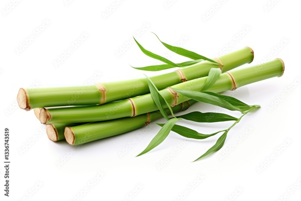 Fototapeta premium Bamboo bamboo plant white background.