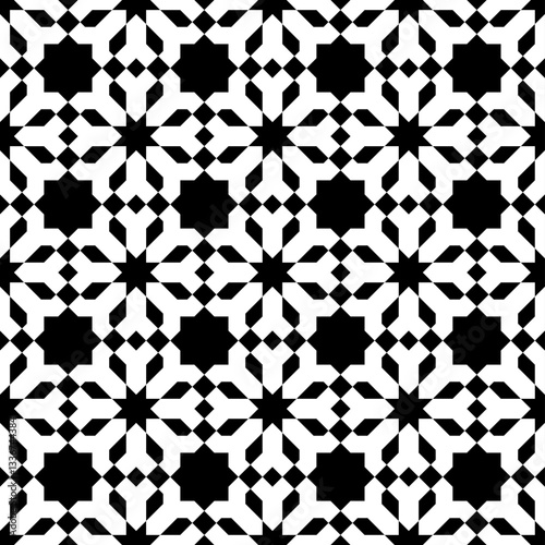 Seamless arabic ornament based on traditional arabic art. Geometric mosaic.