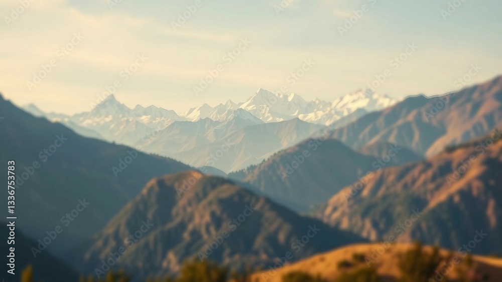 Panoramic view of Himalayas mountains Panoramic view of Himalayas mountains