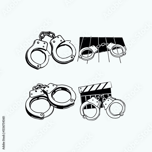 Handcuff on white background 