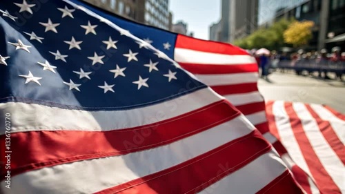 American Flags Wave Proudly in Celebration of Unity and Remembrance at Outdoor Memorial Day Event