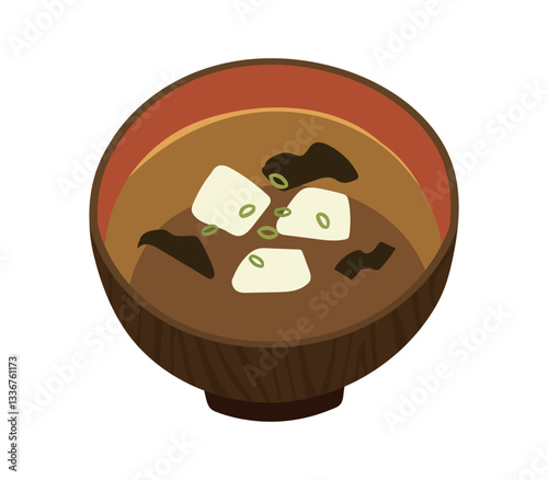 お椀に入った味噌汁のイラスト