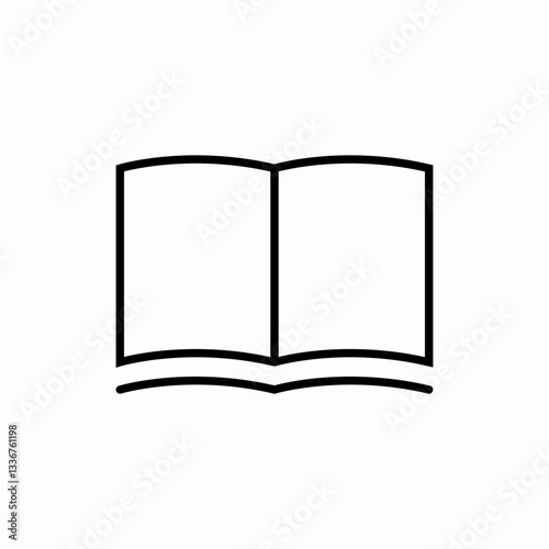 Open textbook reading icon vector sign