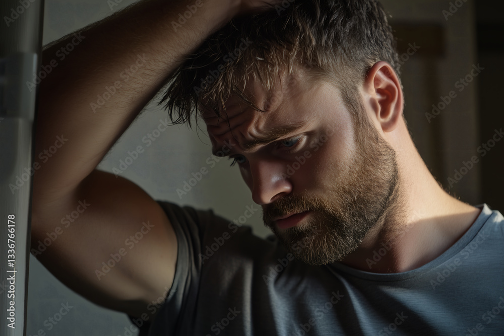 Obraz premium Man in Thoughtful Pose