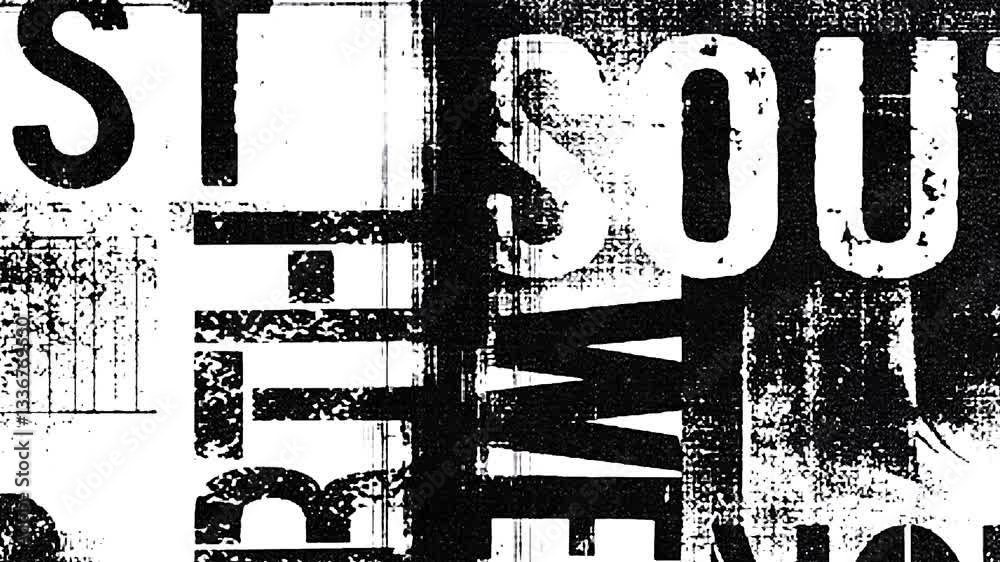Fast motion background with black and white grunge texture. 4K quality footage