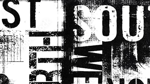 Fast motion background with black and white grunge texture. 4K quality footage