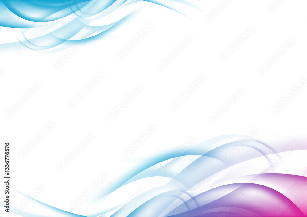 Obraz premium ELEGANT GRADIENT WAVE BACKGROUND ABSTRACT CYAN MAGENTA