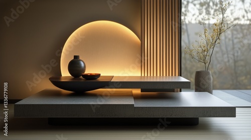 Contemporary Interior Design With Minimalist Decor Showcasing Elegant Lines a...