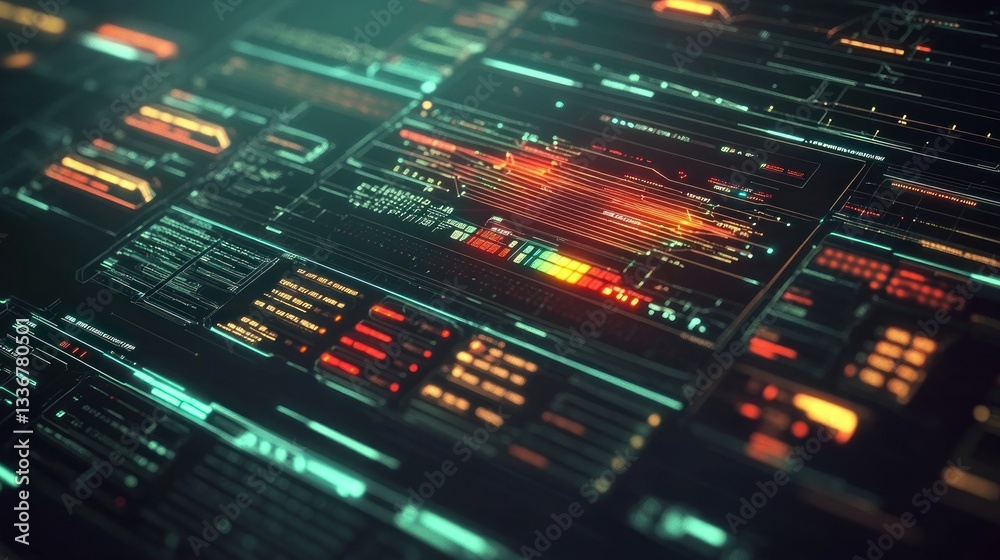 Futuristic Digital Interface: Cyberpunk Tech HUD Futuristic Digital Interface: Cyberpunk Tech HUD